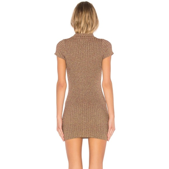 For Love And Lemons Gold & Brown Mini Dress - Picture 3 of 7
